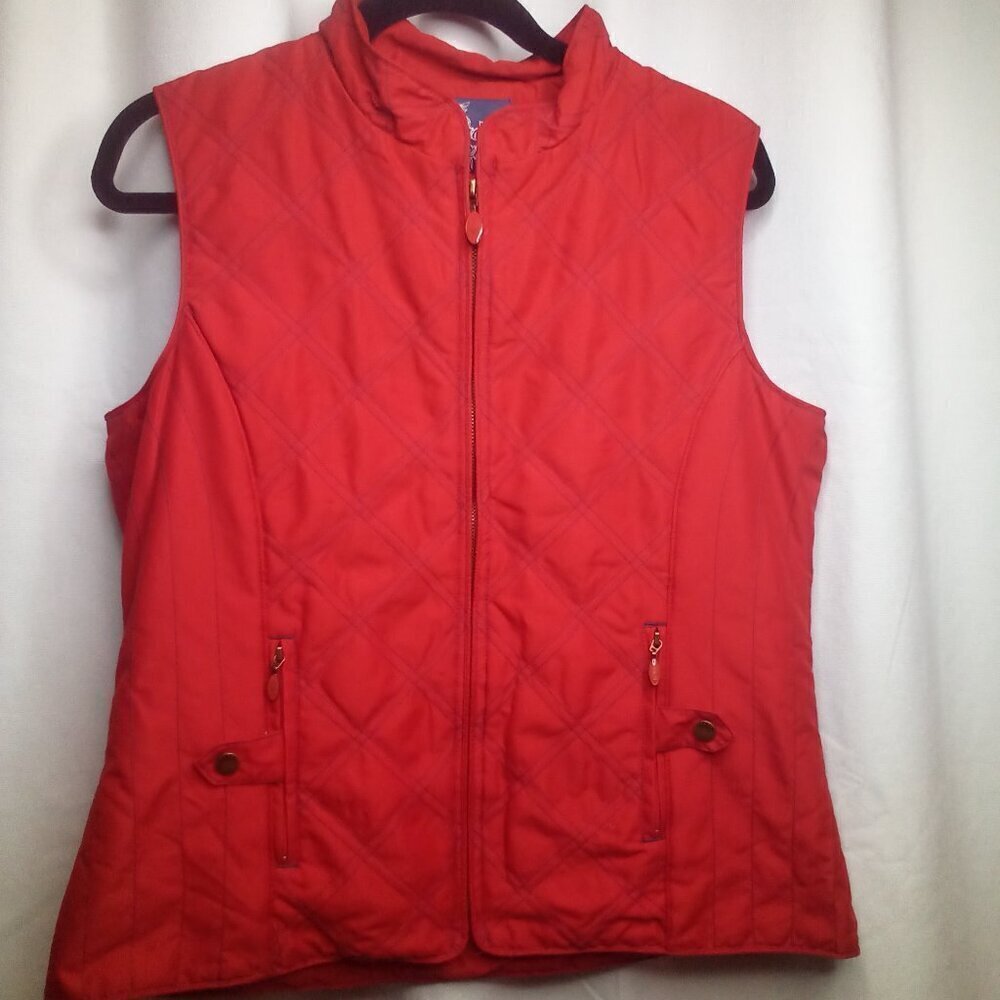 Paco Spirit Quilted Vest M Full Zip Pockets Red